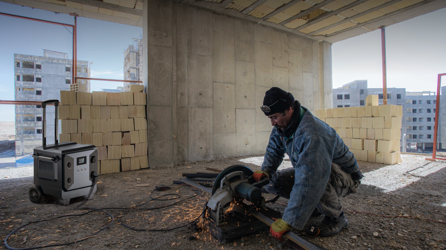Construction Site Using Portable Power System